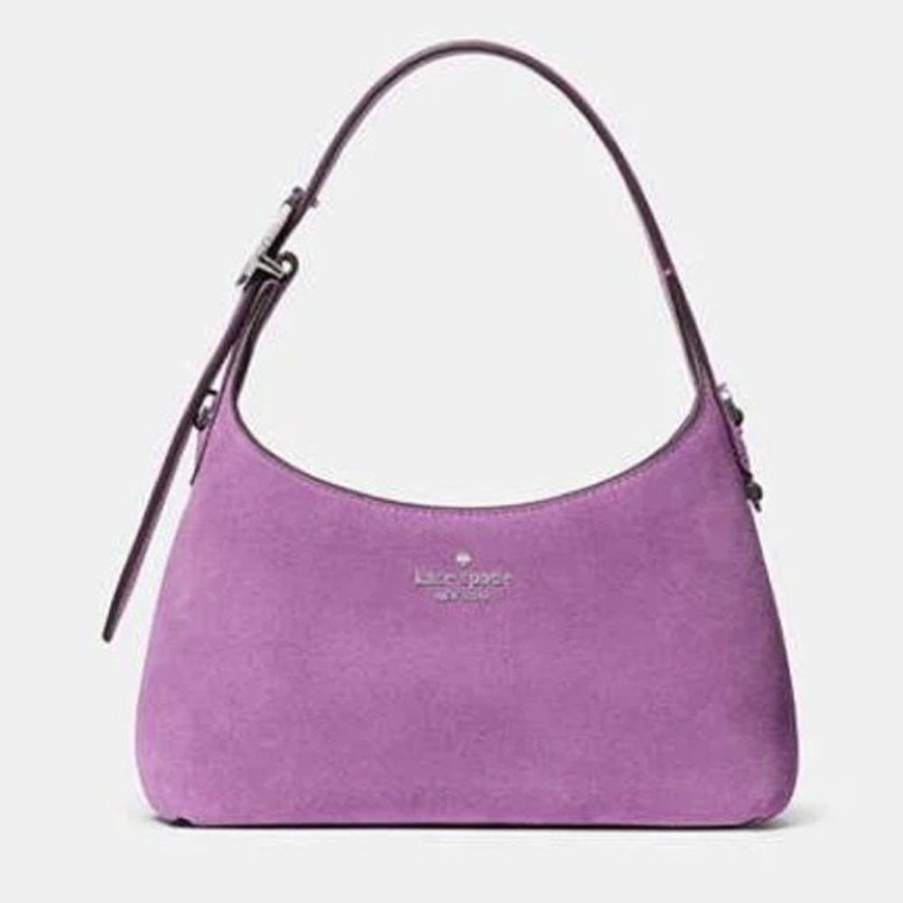 Kate Spade NWT 454 Suede Mini Wisteria Lavender Purple Shoulder Crossbody Bag